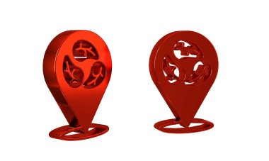 Kırmızı Vejetaryen diyet ikonu şeffaf arka planda izole edildi. Organik, biyolojik, ekolojik sembol. Vejetaryen, et yok, laktozsuz, sağlıklı, taze ve şiddet içermeyen yemekler.. .