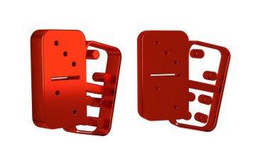 Kırmızı Domino simgesi şeffaf arkaplanda izole edildi. .