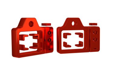 Kırmızı Fotoğraf Makinesi simgesi şeffaf arkaplanda izole edildi. Foto kamera. Dijital fotoğrafçılık. .