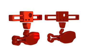 Kırmızı 3D yazıcı tavuk budu simgesi şeffaf arkaplanda izole edildi. 3d yazdırma. .