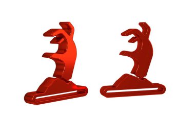 Kırmızı Zombi el simgesi şeffaf arkaplanda izole edildi. Silah canavarı öldü. Mutlu Cadılar Bayramı Partisi. .