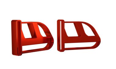 Kırmızı tren ve demiryolu ikonu şeffaf arkaplanda izole edildi. Toplu taşıma sembolü. Metro treni nakliyesi. Metro yeraltı. .