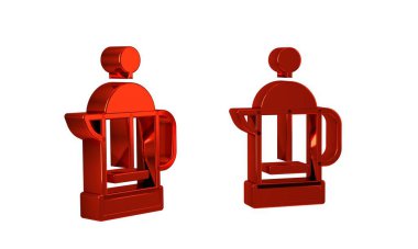 Kızıl Fransız basın simgesi şeffaf arkaplanda izole edildi. .