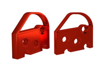 Kırmızı Peynir simgesi şeffaf arkaplanda izole edildi. .