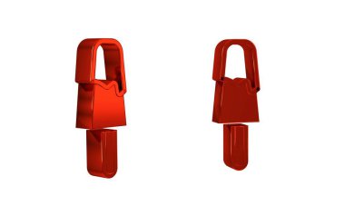 Şeffaf arkaplanda izole edilmiş kırmızı dondurma ikonu. Tatlı sembol. .