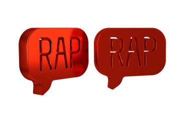 Kırmızı Rap müzik simgesi şeffaf arkaplanda izole edildi. .