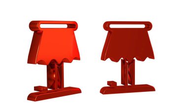 Kırmızı Masa lambası simgesi şeffaf arkaplanda izole edildi. .