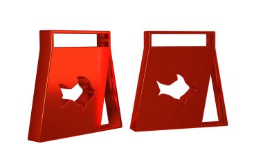 Saydam arkaplanda balık simgesi için kırmızı yiyecek izole edildi. .