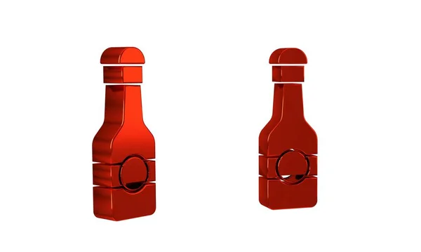 Röd Champagne Flaska Ikon Isolerad Transparent Bakgrund God Jul Och — Stockfoto