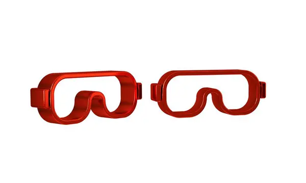Rode Skibril Pictogram Geïsoleerd Transparante Achtergrond Extreme Sport Sportuitrusting — Stockfoto