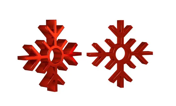 Красная Иконка Снежинки Выделена Прозрачном Фоне Новым Годом Рождеством — стоковое фото