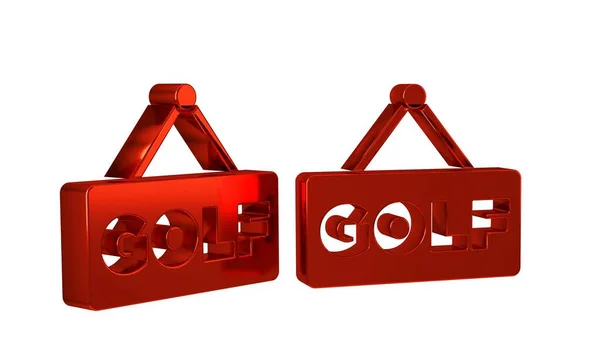 Red Golf Label Icon Isolated Transparent Background — Stock Photo, Image