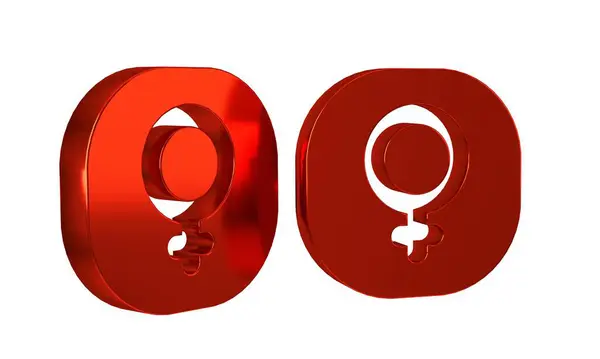 Rode Venus Symbool Pictogram Geïsoleerd Transparante Achtergrond Astrologie Numerologie Horoscoop — Stockfoto