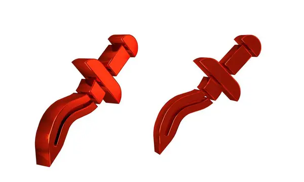 Rotes Dolchsymbol Isoliert Auf Transparentem Hintergrund Messerikone Schwert Mit Scharfer — Stockfoto