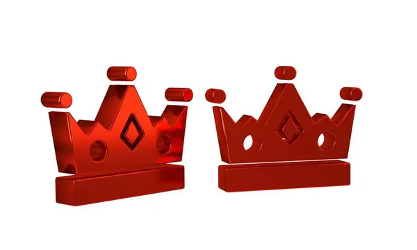 Icono Corona Rey Rojo Aislado Sobre Fondo Transparente — Foto de Stock