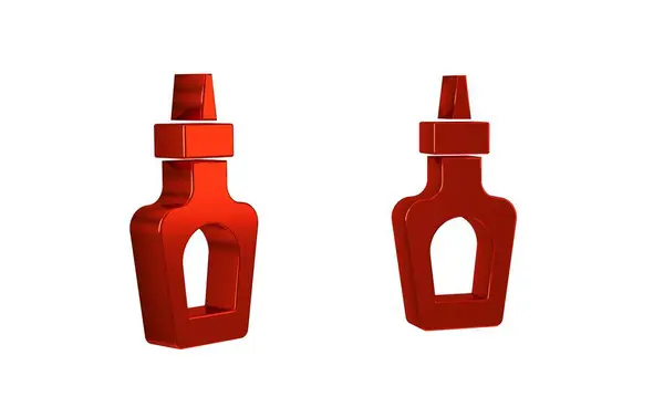 红酱汁瓶子图标隔离在透明的背景下 番茄酱 蛋黄酱等速食饮料 — 图库照片