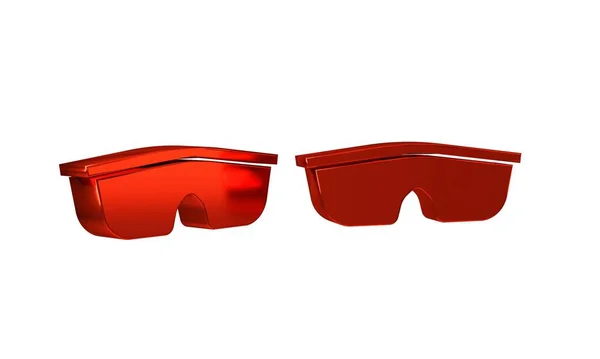 Red Sport Cycling Sunglasses Icon Isolated Transparent Background Sport Glasses — Stock Photo, Image