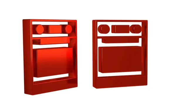 Ikon Red Oven Diisolasi Pada Latar Belakang Transparan Tanda Oven — Stok Foto