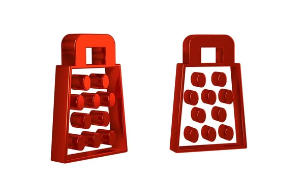 透明な背景で隔離された赤いグラファーアイコン キッチンシンボル 調理器具について カトラリーサイン — ストック写真