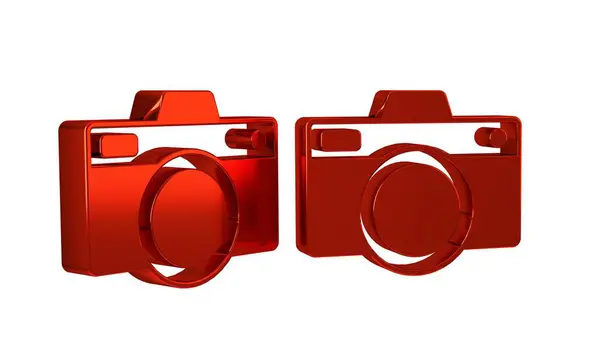 Ikon Kamera Foto Merah Diisolasi Pada Latar Belakang Transparan Ikon — Stok Foto
