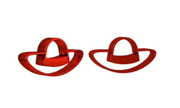 Kırmızı Zarif Kadın Şapka Simgesi Şeffaf Arkaplanda Izole — Stok fotoğraf