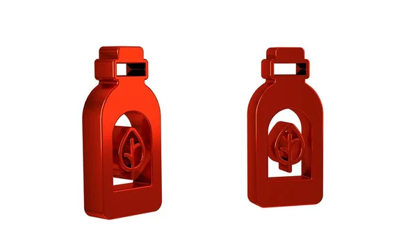 Icona Bottiglia Olio Essenziale Rosso Isolato Sfondo Trasparente Essenza Aromaterapia — Foto Stock
