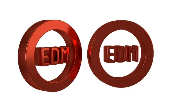 Red Edm Electronic Dance Music Icon Isolated Transparent Background — Stock Photo, Image