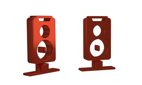Red Stereo speaker icon isolated on transparent background. Sound system speakers. Music icon. Musical column speaker bass equipment. .