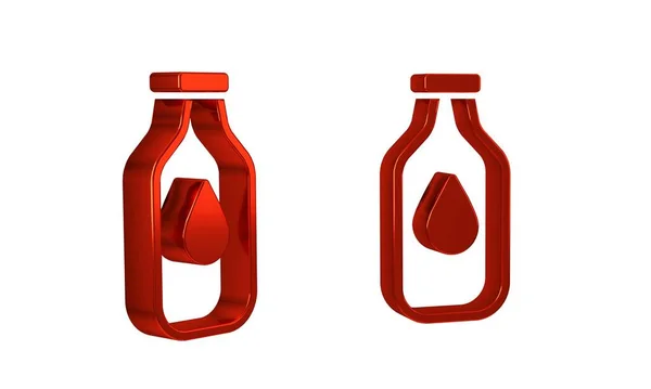 Botella Roja Agua Icono Aislado Sobre Fondo Transparente Signo Bebida — Foto de Stock