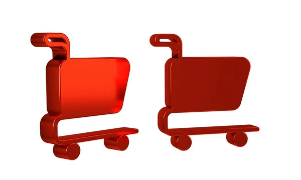 Czerwona Ikona Koszyka Przezroczystym Tle Koncepcja Zakupów Online Znak Dostawy — Zdjęcie stockowe