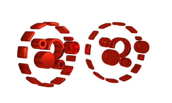 Icône Atom Rouge Isolée Sur Fond Transparent Symbole Science Éducation — Photo