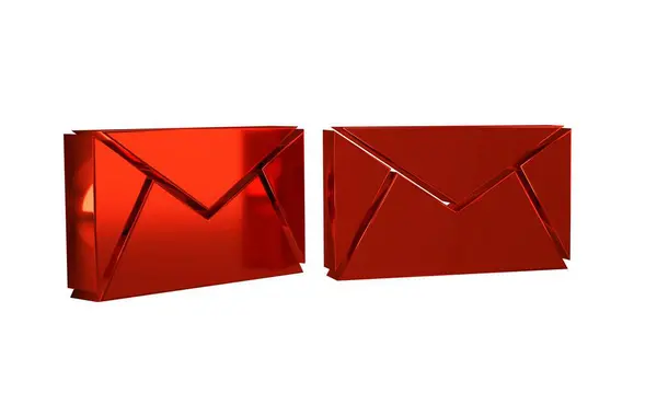 Red Mail Mail Icoon Geïsoleerd Transparante Achtergrond Envelop Symbool Mail — Stockfoto