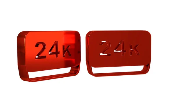 Красное Золото Слитки 24K Значок Изолирован Прозрачном Фоне Концепция Банковского — стоковое фото