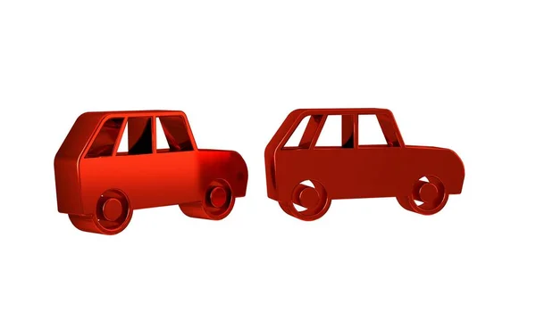 Red Car Icon Isolated Transparent Background — Stock Photo, Image