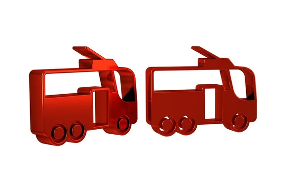 Kırmızı Trolleybus Simgesi Şeffaf Arkaplanda Izole Edildi Toplu Taşıma Sembolü — Stok fotoğraf