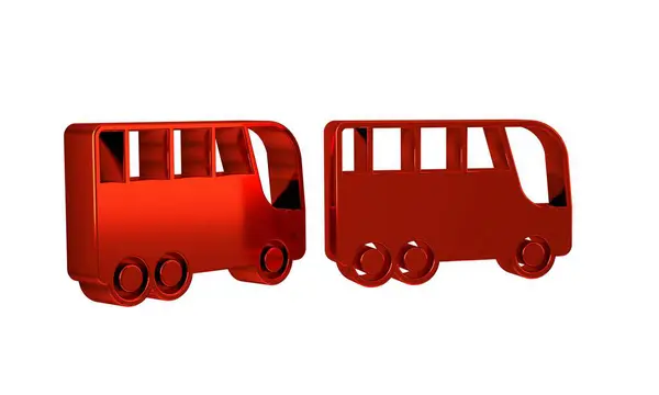 Red Bus Icoon Geïsoleerd Transparante Achtergrond Transportconcept Busvervoer Toerisme Symbool — Stockfoto