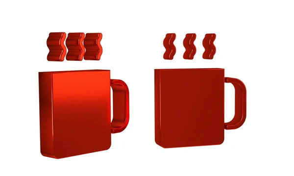 Red Cup Tea Icoon Geïsoleerd Transparante Achtergrond — Stockfoto