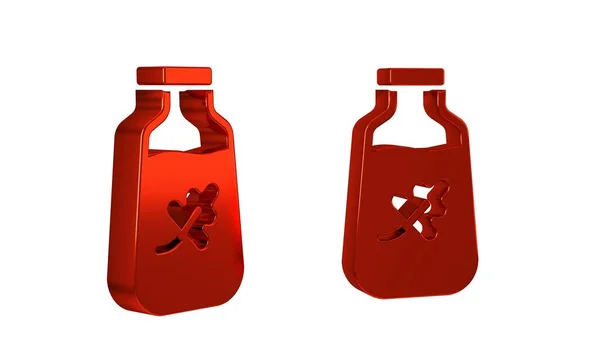 Czerwona Ikona Butelki Olejowej Przezroczystym Tle Esencja Organicznej Aromaterapii Opakowanie — Zdjęcie stockowe