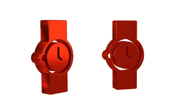 Ícone Relógio Pulso Vermelho Isolado Fundo Transparente Ícone Relógio Pulso — Fotografia de Stock