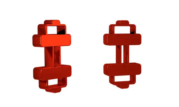 Röd Hantel Ikon Isolerad Transparent Bakgrund Muskellyft Styrketräning Träningsutrustning — Stockfoto