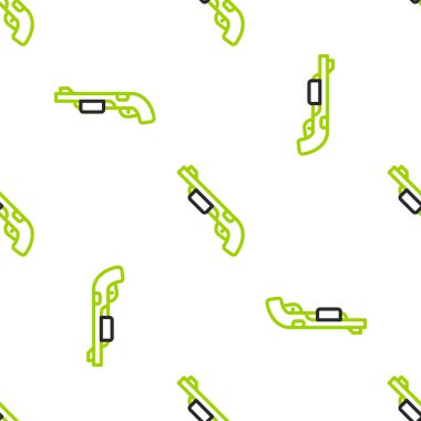 Hat polisi av tüfeği ikonu beyaz arka planda izole edilmiş kusursuz desen. Av tüfeği. Vektör.