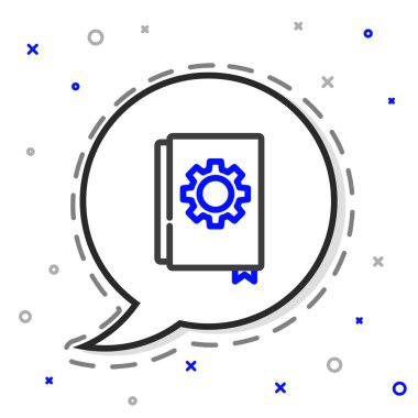 Satır Kullanıcı elle simgesi beyaz arkaplanda izole edildi. Kullanıcı rehberi kitabı. Talimat işareti. Kullanmadan önce oku. Renkli taslak konsepti. Vektör