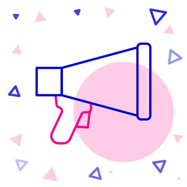 Beyaz arkaplanda Hat Megafonu simgesi izole edildi. Sözcü işareti. Renkli taslak konsepti. Vektör