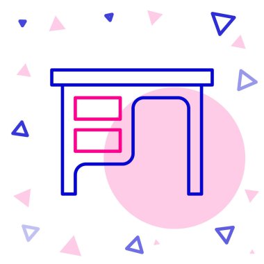 Hat ofisi masa simgesi beyaz arkaplanda izole edildi. Renkli taslak konsepti. Vektör