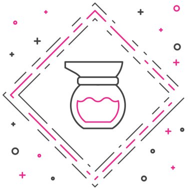 Çaydanlık çizgi simgesi beyaz arkaplanda izole edildi. Renkli taslak konsepti. Vektör