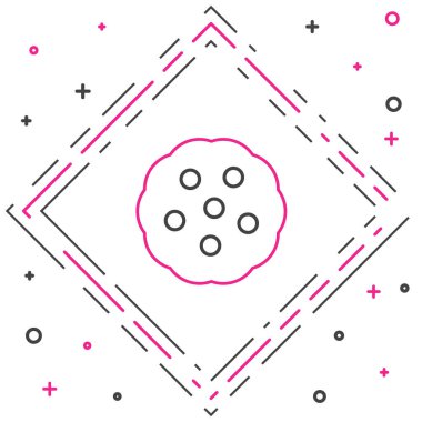 Beyaz arka planda izole edilmiş çikolatalı kurabiye ya da bisküvi. Renkli taslak konsepti. Vektör