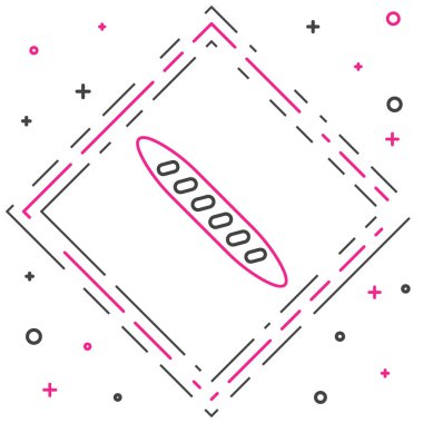 Fransız ekmeği simgesi beyaz arka planda izole edilmiş. Renkli taslak konsepti. Vektör