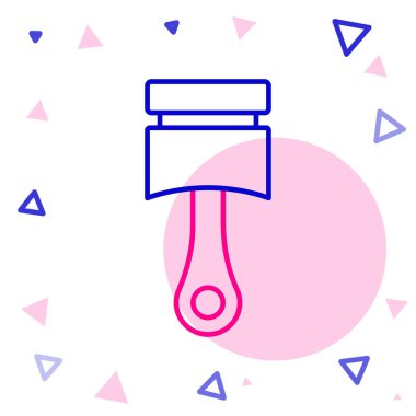 Hat motoru piston simgesi beyaz arkaplanda izole edildi. Araba motoru pistonu işareti. Renkli taslak konsepti. Vektör