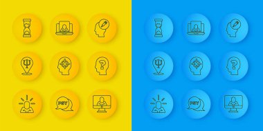 Depresyon, Psikoloji, Psi, Sorun Bulma, İnternette Psikolog, Soru işareti, Eski Kum Saati, Uyuşturucu ve İkona Bağımlılık. Vektör