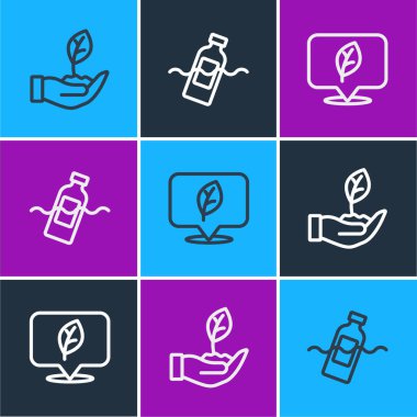 Hattı elinize alın, yaprak ile konum ve kirlilik ikonu sorunu. Vektör